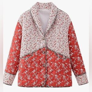 Quilted Floral Puffer Coat